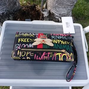 SOLD🥰Graffiti Queen 🐝 Striped Clutch Wristlet